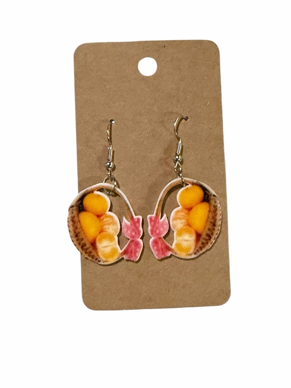 Fun Fruit Oranges Basket Drop Earrings - Women Jewelry